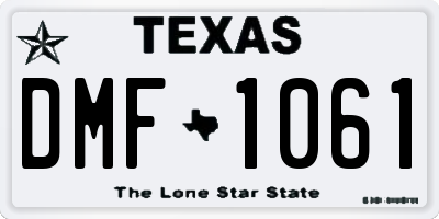 TX license plate DMF1061