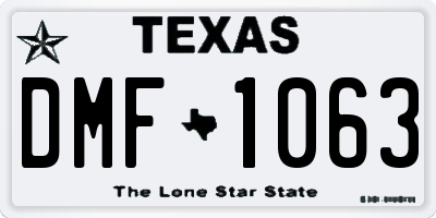 TX license plate DMF1063