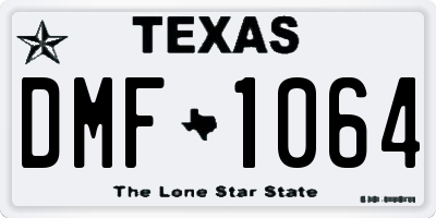 TX license plate DMF1064