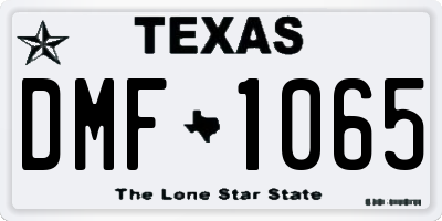 TX license plate DMF1065