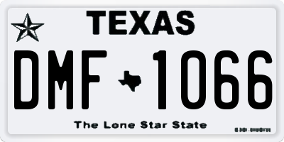 TX license plate DMF1066