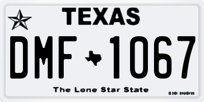 TX license plate DMF1067