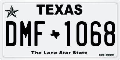 TX license plate DMF1068