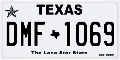 TX license plate DMF1069