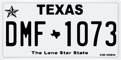 TX license plate DMF1073