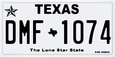 TX license plate DMF1074