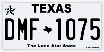 TX license plate DMF1075