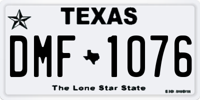 TX license plate DMF1076