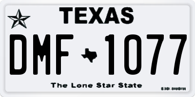 TX license plate DMF1077