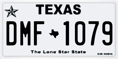 TX license plate DMF1079