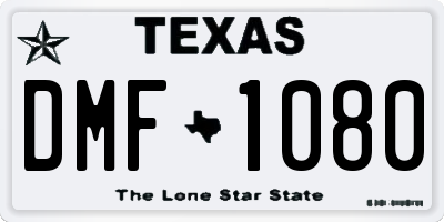 TX license plate DMF1080