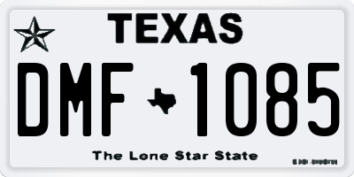 TX license plate DMF1085