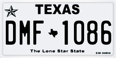 TX license plate DMF1086