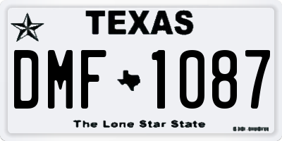 TX license plate DMF1087