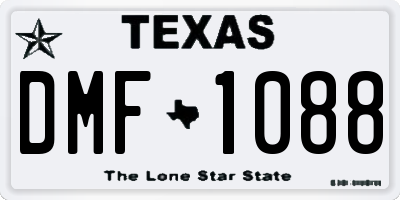 TX license plate DMF1088
