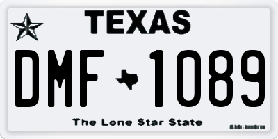 TX license plate DMF1089