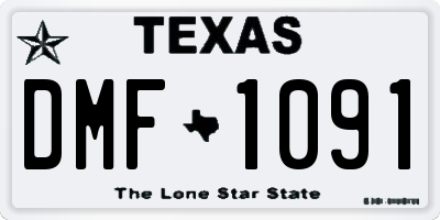 TX license plate DMF1091