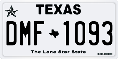 TX license plate DMF1093