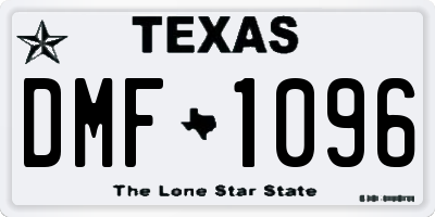 TX license plate DMF1096