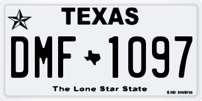 TX license plate DMF1097