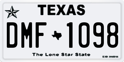 TX license plate DMF1098