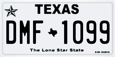 TX license plate DMF1099