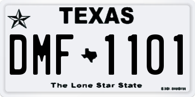 TX license plate DMF1101