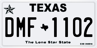 TX license plate DMF1102