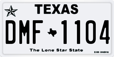 TX license plate DMF1104