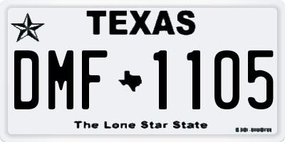 TX license plate DMF1105