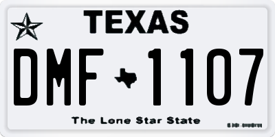 TX license plate DMF1107