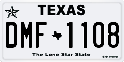 TX license plate DMF1108