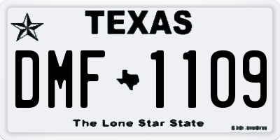 TX license plate DMF1109