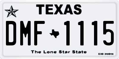 TX license plate DMF1115