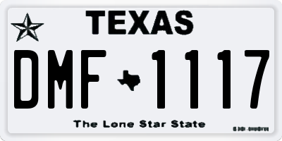 TX license plate DMF1117