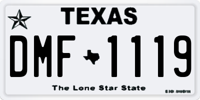 TX license plate DMF1119