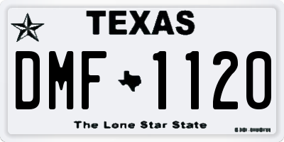 TX license plate DMF1120