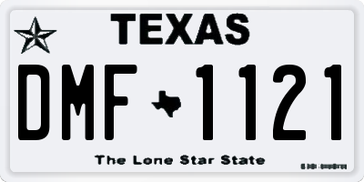 TX license plate DMF1121
