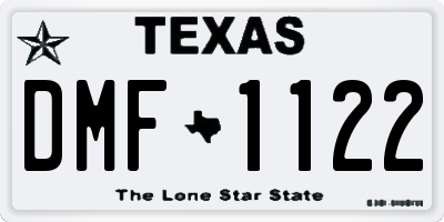 TX license plate DMF1122