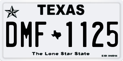 TX license plate DMF1125