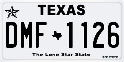 TX license plate DMF1126