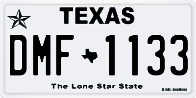 TX license plate DMF1133