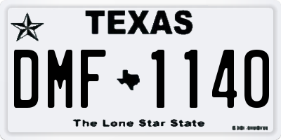 TX license plate DMF1140