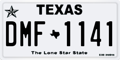 TX license plate DMF1141