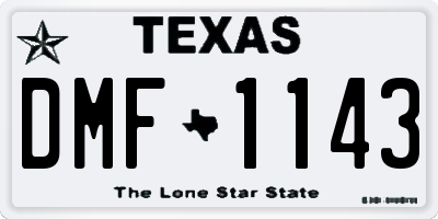 TX license plate DMF1143
