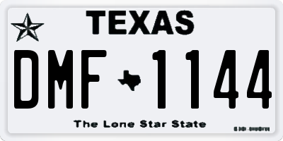 TX license plate DMF1144