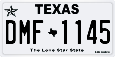 TX license plate DMF1145
