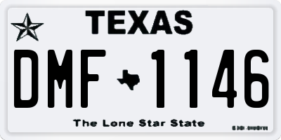 TX license plate DMF1146