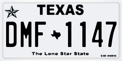TX license plate DMF1147