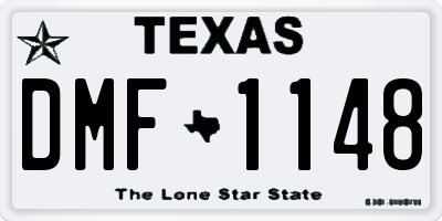 TX license plate DMF1148